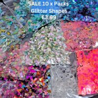 Glitter Shapes, Glitter Sequin Shapes Set 11 x 10 Packs, Nail Art Glitter, Resin Glitter, Craft Sequins