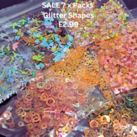 Glitter Shapes, Glitter Sequin Shapes Set 8 x 7 Packs, Nail Art Glitter, Resin Glitter, Craft Sequins