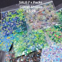 Glitter Shapes, Glitter Sequin Shapes Set 9 x 7 Packs, Nail Art Glitter, Resin Glitter, Craft Sequins