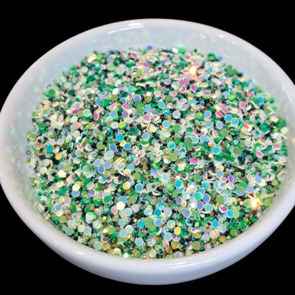 Green And Ivory Magical Dots Glitter Mix For Crafts, Nail Art, Resin Art - Image 2