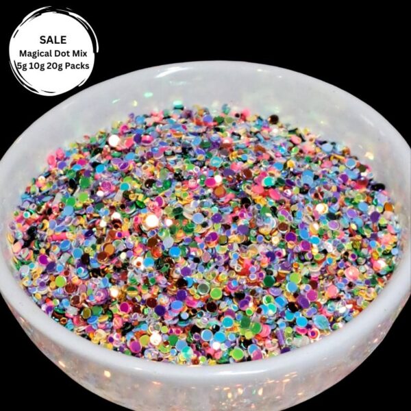 Multicoloured Magical Dots Glitter Mix For Crafts, Nail Art, Resin Art - Image 2
