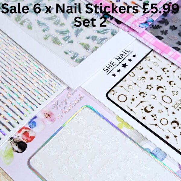 6 x Nail Art Stickers Set Bundle 2 - Image 3