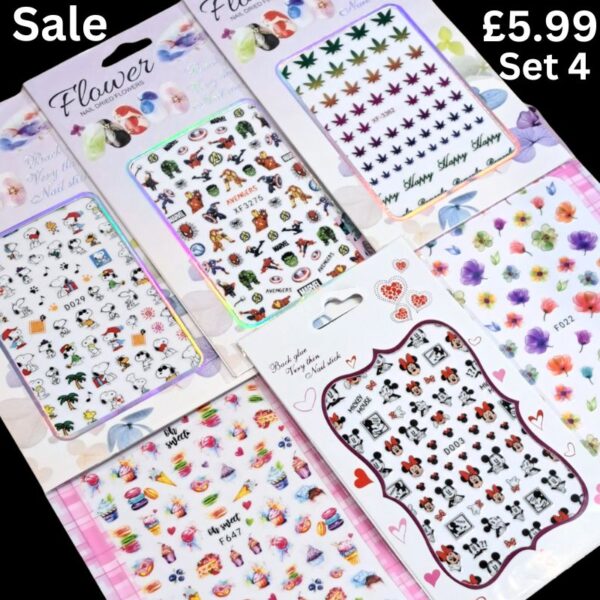 Sale 6 x Nail Art Stickers Set 4