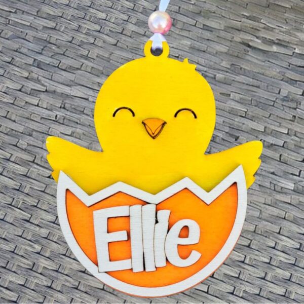 Orange Personalised Wooden Easter Chic In Egg