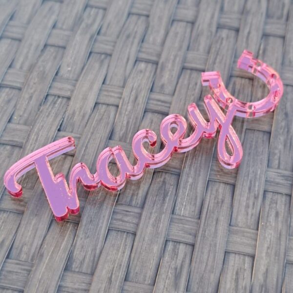 Personalised Wedding Place Names, Mirror Acrylic Wedding Cake Topper Names, Script Name Plaques, Wedding Table Decoration, Wedding Anniversary - Image 5