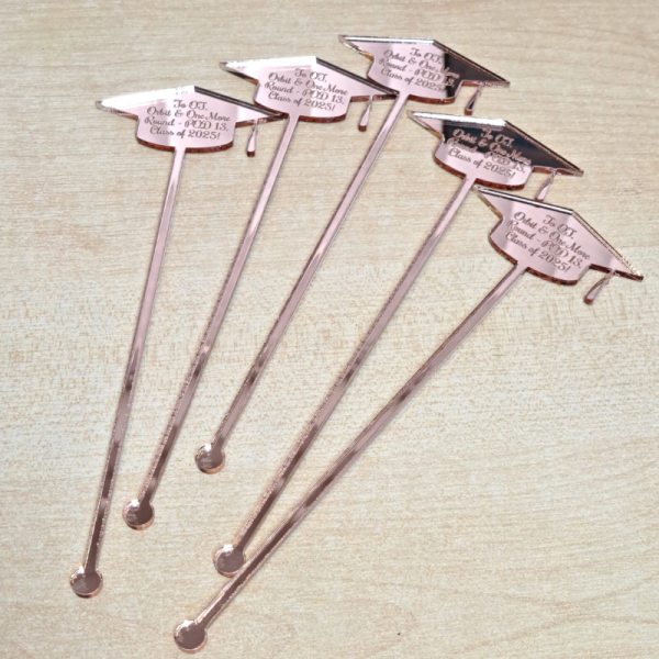 Graduation Drinks Stirrers, Personalised Drinks Stirrers, Party Stirrers, Personalised Graduation Swizzel Sticks - Image 10
