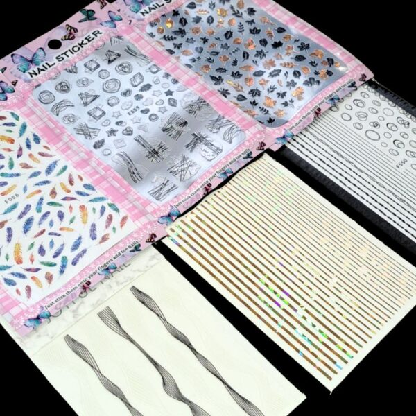 6 x Nail Art Stickers Set Bundle 1 - Image 2