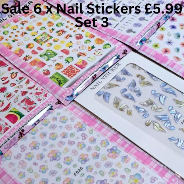 6 x Nail Art Stickers Set Bundle 3 - Image 3