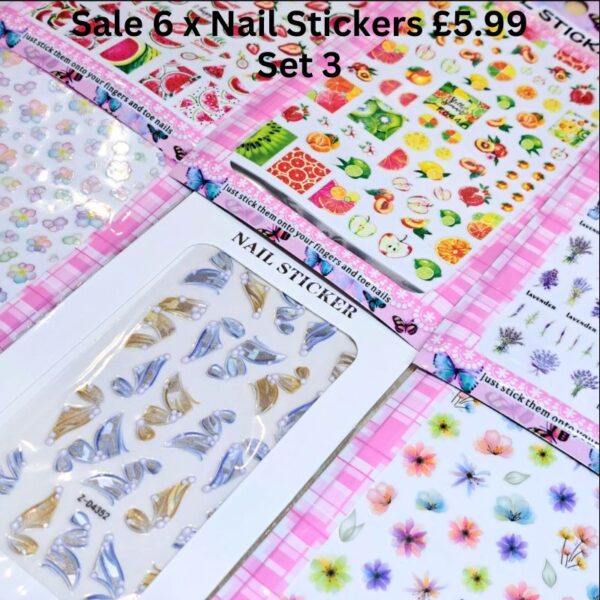 6 x Nail Art Stickers Set Bundle 3 - Image 2