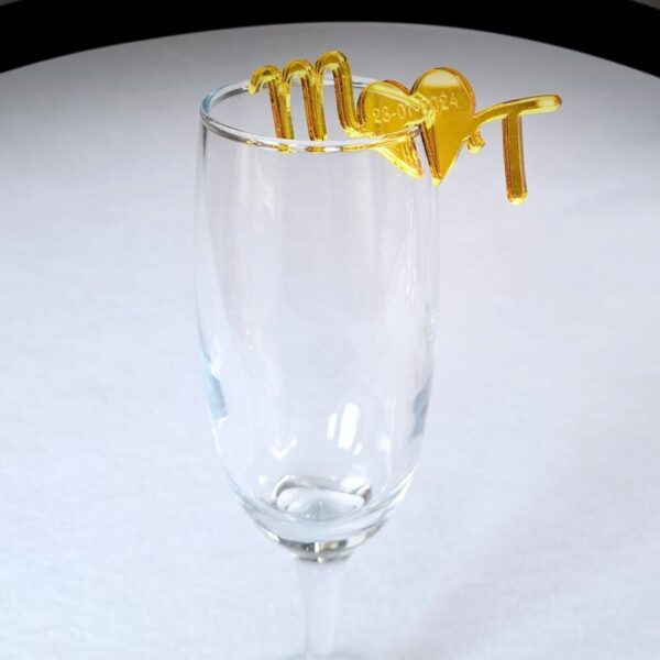 Personalised Wedding Drink Name Tags, Personalised Initial Drink Tags, Custom Wedding Drink Charms, Glass Toppers, Wedding Favours, Anniversary Drinks Tags, Wine Glass Charms - Image 6