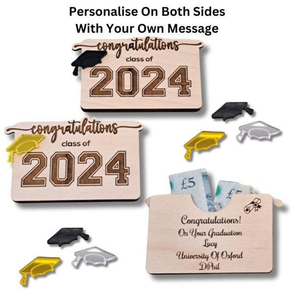 Personalised Graduation Gifts For Her Him Gift Card Money Holder Graduate 2025 Congratulations - Image 4