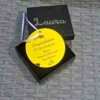 Personalised Graduation Gifts, Graduation Keepsake, Exam Congratulatiions Gifts For Him Her - Gold With Black Gift Box