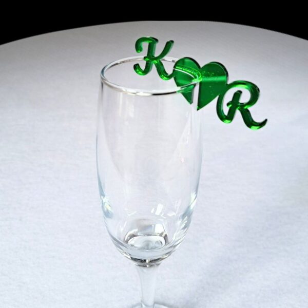 Personalised Wedding Drink Name Tags, Personalised Initial Drink Tags, Custom Wedding Drink Charms, Glass Toppers, Wedding Favours, Anniversary Drinks Tags, Wine Glass Charms - Image 4