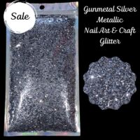 Gunmetal Metallic Glitter Nail Art Craft Resin .040 1mm