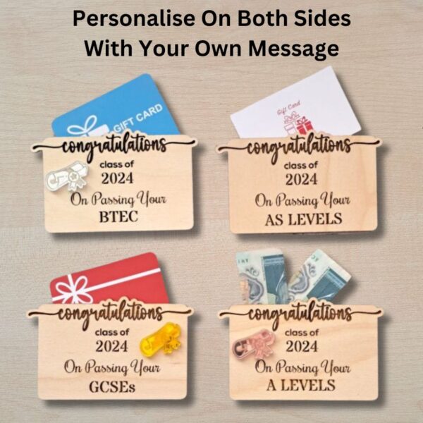 Personalised Wooden Gift Card Money Holder