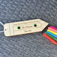 Personalied Thank You Teacher Gifts Bookmark Teaching Assistant Nursery - Green Mirror Acrylic Apple Design
