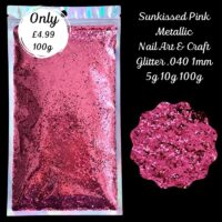 Sunkissed Pink Metallic Glitter Mix Nail Art Craft Resin .040 1mm