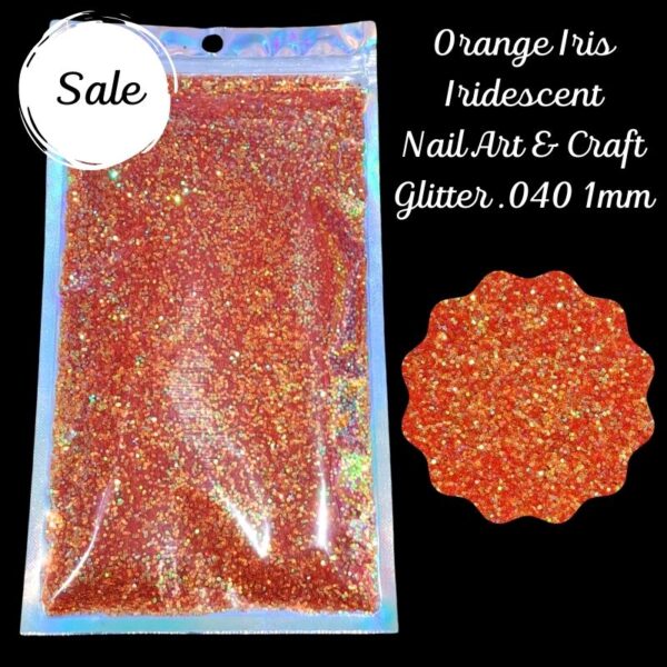Orange Iris Iridescent Glitter Nail Art Craft Resin .040 1mm