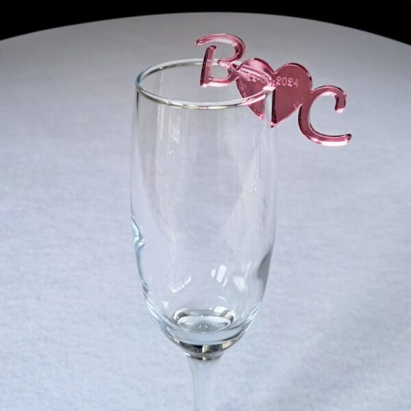 Personalised Wedding Drink Name Tags, Personalised Initial Drink Tags, Custom Wedding Drink Charms, Glass Toppers, Wedding Favours, Anniversary Drinks Tags, Wine Glass Charms - Image 11