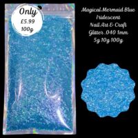 Magical Mermaid Blue Iridescent Glitter Mix Nail Art Craft Resin .040 1mm