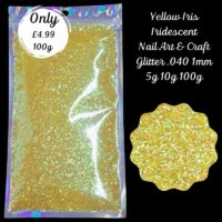 Yellow Iris Iridescent Glitter Mix Nail Art Craft Resin .040 1mm
