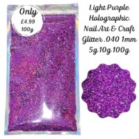 Light Purple Holographic Glitter Mix Nail Art Craft Resin .040 1mm