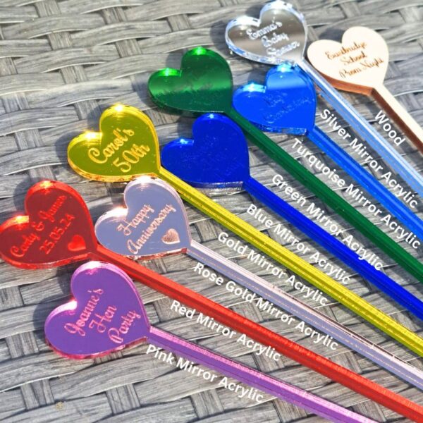 Personalised Wedding Drinks Stirrers, Birthday Drinks Stirrers, Barbecue Drink Stirrers, Hen Party Drinks Stirrers, Personalised Swizzle Sticks - Image 3
