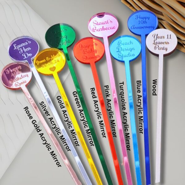 Personalised Wedding Drinks Stirrers, Birthday Drinks Stirrers, Anniversary Drink Stirrers, Hen Party Drinks Stirrers, Personalised Swizzle Sticks - Image 2