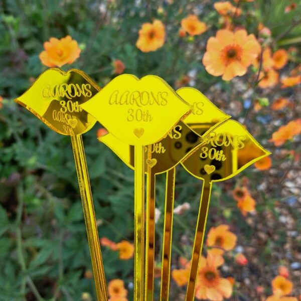 Lips Design Personalised Drinks Stirrers, Birthday Drinks Stirrers, Barbecue Drink Stirrers, Hen Party Drinks Stirrers, Personalised Swizzle Sticks - Image 2