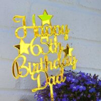Star Acrylic Mirror Cake Topper