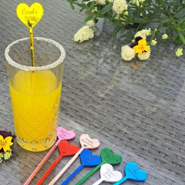 Personalised Wedding Drinks Stirrers, Birthday Drinks Stirrers, Barbecue Drink Stirrers, Hen Party Drinks Stirrers, Personalised Swizzle Sticks - Image 2