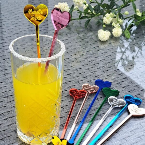 Heart Design Drink Stirrers