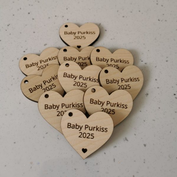 Personalised Wedding Favours Love Heart Table Decorations, Wedding Drinks Tokens, Wooden Wedding Table Decor, Birthday Tokens - Image 6