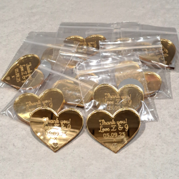 Personalised Wedding Favours, Love Hearts Confetti Mr and Mrs Table Decorations, Wedding Decor, Thank You Tokens - Image 6