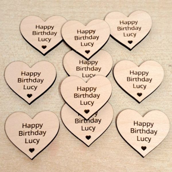 Personalised Wedding Favours Love Heart Table Decorations, Wedding Drinks Tokens, Wooden Wedding Table Decor, Birthday Tokens - Image 10