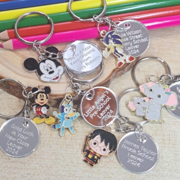 Personalised school leaver keyrings