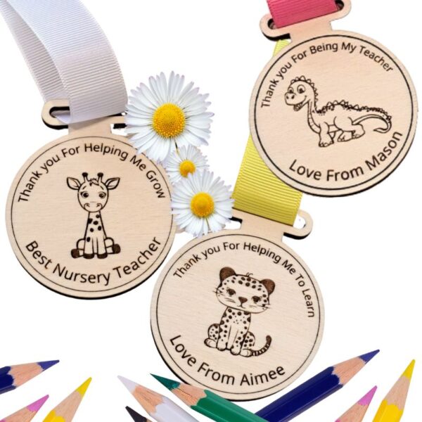 Cute animal Teacher medals