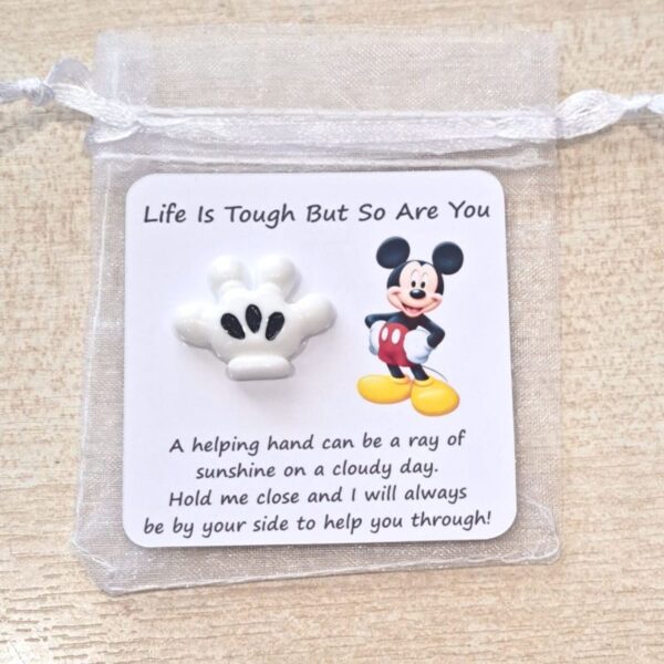 Disney Mickey Mouse Pocket Hug, Helping Hand Lucky Charm, Keep Me Close Good Luck Charm - Image 2