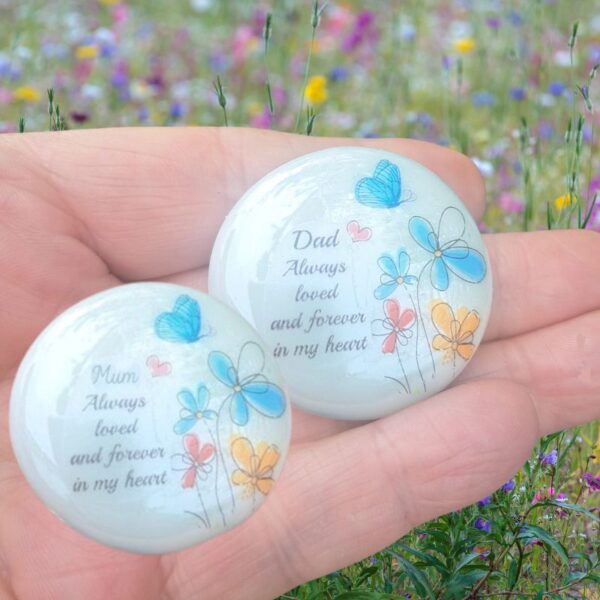 Mum And Dad Pocket Hug Pebble, Memorial Gift Keepsake Bereavement Memory Pebble