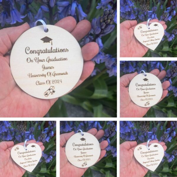 Wooden Graduation Baubles