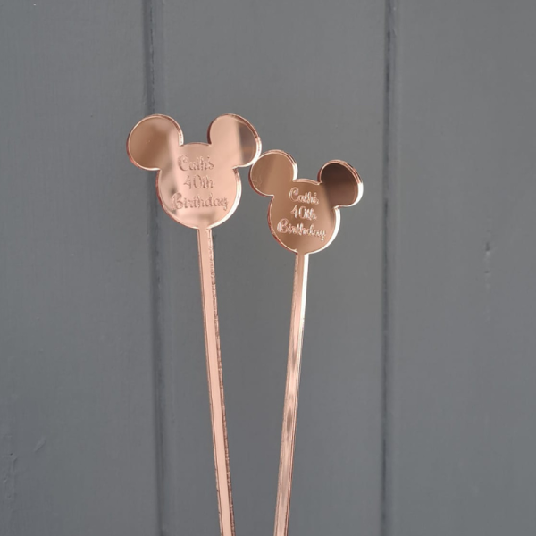 Disney Mickey Mouse Drinks Stirrers, Personalised Drinks Stirrers, Party Stirrers, Birthday Drinks Stirrers, Wedding Drink Stirrers, Hen Party Drinks Stirrers, Personalised Swizzle Sticks - Image 5