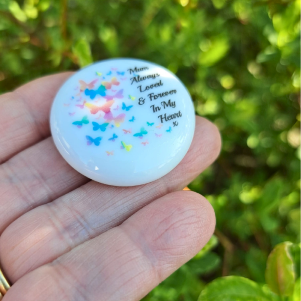 Mum & Dad Butterfly Pocket Hug Bereavement Pebble Family Loss Gift Keepsake Memorial Gift Parent Memory Pebble - Image 2