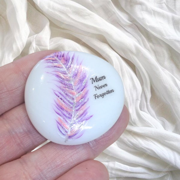 Feather Design Mum & Dad Pocket Hug Bereavement Pebble Family Loss Gift Keepsake Memorial Gift Parent Memory Pebble - Image 14
