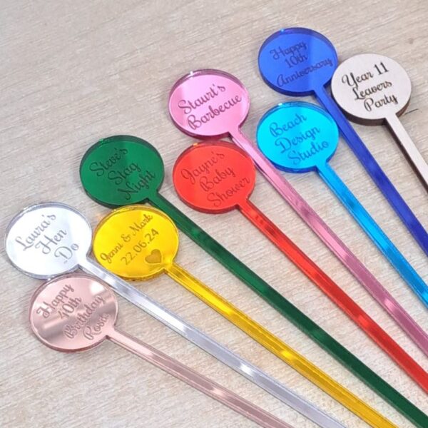 Personalised Wedding Drinks Stirrers, Birthday Drinks Stirrers, Anniversary Drink Stirrers, Hen Party Drinks Stirrers, Personalised Swizzle Sticks - Image 4