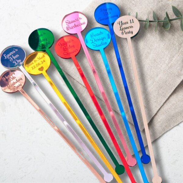 Personalised Wedding Drinks Stirrers, Birthday Drinks Stirrers, Anniversary Drink Stirrers, Hen Party Drinks Stirrers, Personalised Swizzle Sticks - Image 5