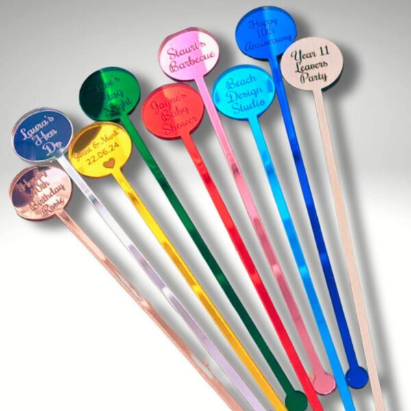 Personalised Wedding Drinks Stirrers, Birthday Drinks Stirrers, Anniversary Drink Stirrers, Hen Party Drinks Stirrers, Personalised Swizzle Sticks - Image 3