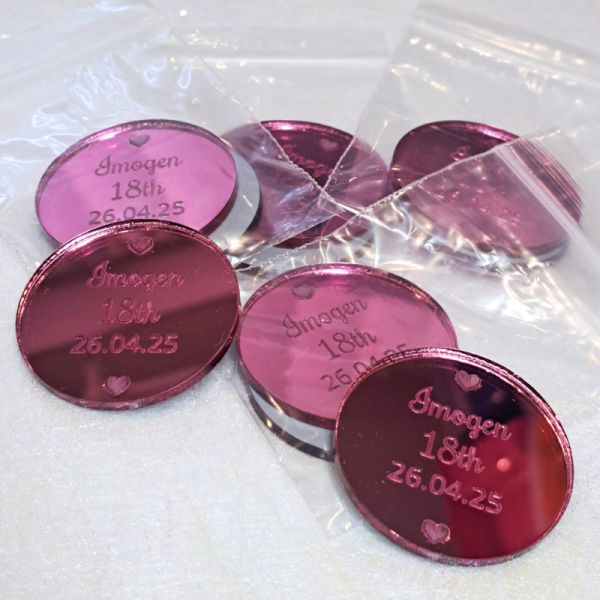 Personalised Wedding Favours, Mr and Mrs Table Decorations, Wedding Decor, Wedding Drink Tokens, Cake Toppers - Image 4