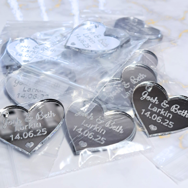 Personalised Wedding Favours, Love Hearts Confetti Mr and Mrs Table Decorations, Wedding Decor, Thank You Tokens - Image 3