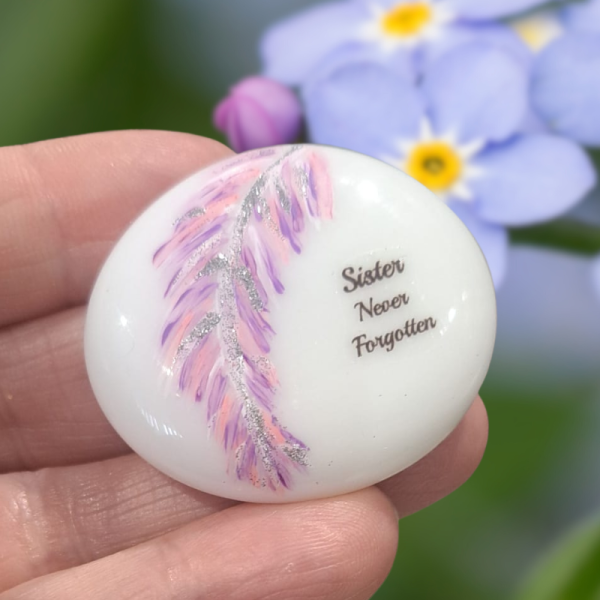 Feather Design Mum & Dad Pocket Hug Bereavement Pebble Family Loss Gift Keepsake Memorial Gift Parent Memory Pebble - Image 13