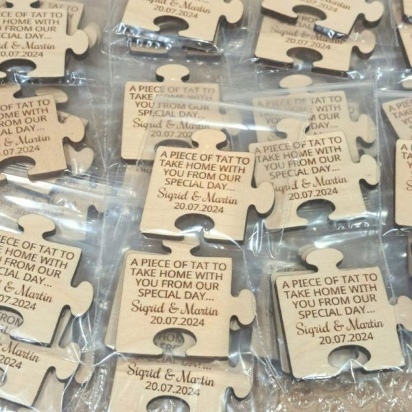 Personalised Wedding Favours Table Decorations, Wedding Drinks Tokens, Wooden Puzzle Wedding Table Decor, Party Favors, Anniversary Favours - Image 11